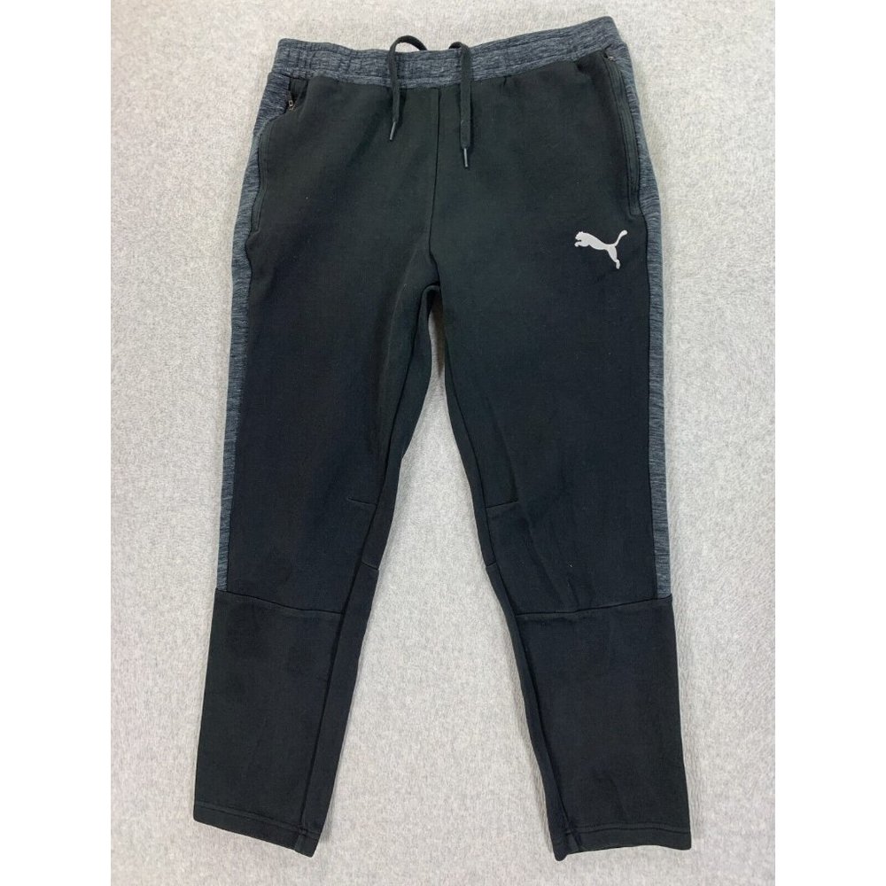 Puma Black & Gray Mens Jogger Sweatpants